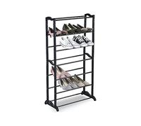 Acan Zapatero de Metal estantería Multiusos para Zapatos 7 estantes 55,5 x 25 x 95 cm Mueble Zapatero 7 baldas Color Negro