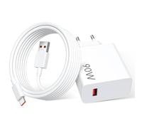 ACANDYA 90W Cargador USB y 2Metro Cable USB C para Xiaomi 15 14 13 Ultra Poco X7 Pro Poco F6 F7, Turbo Carga Rápida Adaptador Cargador y HyperCharge TipoC Cable para Xiaomi Redmi Turbo 4 Pro Redmi K80