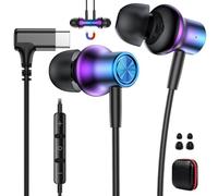 ACANDYA Auriculares USB C para iPhone 17 Air 16 15 Pro MAX Plus, Intraauriculares Magnéticos Tipo C con Micrófono y Control de Volumen para Galaxy S25 S24 S23 S22 A17 5G, para Pixel 10 9 8 7