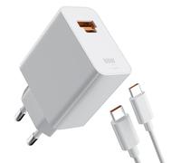 ACANDYA Cargador USB C 88W y Cable Tipo C 1m, Adaptador Corriente 2 Puertos con PD/QC,Enchufe Cargador Carga Rápida Compatible con Huawei Honor 90 70 Lite Magic6 Pro Magic5 X8b X9b Mate60 Pro, Blanco