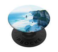 Acantilados Costeros Olas Océano Vista Escénica Marina Horizonte PopSockets PopGrip Adhesivo