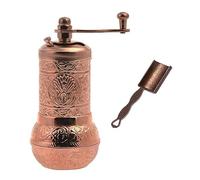 Acar - Molinillo de pimienta turco, recargable con cuchara medidora, molinillo de pimienta con manivela (cobre brillante)