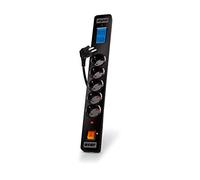 acar W1659 - Regleta con 5 enchufes (protección contra subidas de tensión, Incluye Sistema de medición de energía, Cable de 3 m)