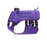 Acaricie el arnés Grande del Perro del arnés Multifuncional táctico del Perro de la Correa a Prueba de explosiones del(Purple,L)