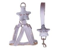 Acaricie la Correa del Perro del Estilo del Chaleco de la Cuerda del Perro de la Cadena del Perro del arnés de Las Estrellas de mar de la Correa(Blue,S)