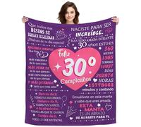 ACAROMAY Originales 30º Cumpleaños Manta Personalizada Regalos de Cumpleaños para 30 Años Mujer Madre Tia Hermana Amiga Novia Hogar Decoración Franela Mantas Plaid 150X130CM (30th)