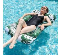 Acasimo Colchoneta hinchable para piscina o agua, hamaca 4 en 1, color verde tropical