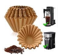 Acasimo Filtros de papel de café sin blanquear, compatibles con cafeteras Ninja de una sola taza y gotero Kalita Wave, 50 piezas, marrón