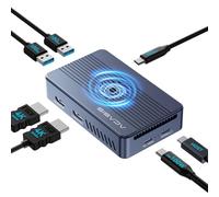ACASIS Caja SSD M.2 NVMe 40Gbps, 405 MAX para M1 M2 Pro/MAX con 2 HDMI, Carga con PD, Puerto de Datos de 3 10Gbps (2A+1C), Compatible con USB 4/3/USB3.2/3.1/3.0/2.0
