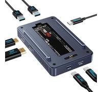 ACASIS Caja SSD M.2 NVMe 40Gbps, 405 Plus-H para M1 M2 Pro/MAX con 1 DP(8K60Hz) y 1 HDMI, Carga con PD, Puerto de Datos de 3 10Gbps (2A+1C), Compatible con USB 4/3/USB3.2/3.1/3.0/2.0