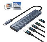 ACASIS Divisor USB C con salida de video 4K a 60Hz, concentrador USB C de 10 Gbps, 1 salida de video USB C para monitor portátil, 3 USB C de 10 Gbps, 100 W PD, divisor adaptador multipuerto para Dell