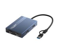 ACASIS USB C to Dual HDMI DisplayLink Docking Station, 4K@60Hz, 100W PD | Supports dual 4K@60Hz displays, works with Mac M1-M3/Windows, aluminum shell, 3x USB-A ports, driver installation required