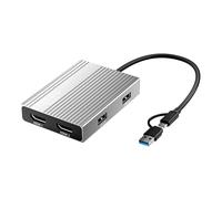 ACASIS USB C to Dual HDMI DisplayLink Docking Station, 4K@60Hz, 100W PD | Supports dual 4K@60Hz displays, works with Mac M1-M3/Windows, aluminum shell, 3x USB-A ports, driver installation required