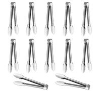 ACAUTO - Pinzas para servir, pinzas de buffet, pinzas de acero inoxidable para servir alimentos, pinzas pequeñas de acero inoxidable, juego de 6 (5 pulgadas (paquete de 12)