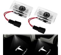 Acboor Proyector Logo Puerta del Coche 2 Piezas Luz de Puerta de Coche Tesla Bienvenido Lámpara Proyector Proyector de Puerta de Coche para Tesla Modelo 3/Y/X/S