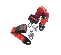 ACC Parts Cinturón de seguridad ajustable rojo - Compatible con silla de ruedas y scooter de movilidad - Longitud máxima 153 cm - Hebilla de botón de fácil liberación con pernos, tuercas y lengüeta de