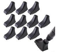 Accarugty 10 puntas de goma para bastón de senderismo, protectores de barro antideslizantes, para bastones de senderismo, cubiertas de plástico de ingeniería con ajuste de 1,1 cm, para equipo al aire