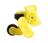 Accarugty 2 pares de ruedas de repuesto para maleta, ruedas de plástico de alta resistencia, kit de reparación de rodillos silenciosos resistentes al desgaste para baúles de viaje (amarillo S)
