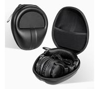 Accarugty A Prueba De Golpes Duro EVA Caso De Auriculares Bolsa De Almacenamiento De Viaje, Para Grandes Auriculares Sobre La Oreja, Caja Protectora Con Elegante Exterior De PU - Negro