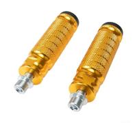 Accarugty Alusmallum - Estriberas de aleación para motocicleta con patrón antideslizante para turismo todoterreno, apto para la mayoría de bicicletas, par (dorado)