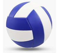 Accarugty Balón de voleibol oficial tamaño 5 para uso en interiores y exteriores, duradero, bola de goma de PVC cosida a máquina para competición profesional, entrenamiento de playa, azul y amarillo