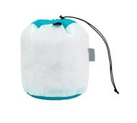 Accarugty Bolsa de cosas ultraligera, bolsa de malla con cordón, organizador de equipo de camping, estuche electrónico pequeño, bolsa de nailon impermeable, bolsa de aseo de senderismo (azul)