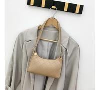 Accarugty Bolso de hombro para mujer, de piel sintética, con cremallera de rejilla de diamante, color sólido para bolso versátil para viajes, trabajo, compras, viajes, vida diaria, negro (caqui)