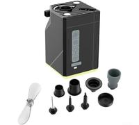 Accarugty Bomba de aire eléctrica 100KPA para acampar Colchones inflables Cojines de aire y flotadores de piscina con ventilador y luz LED de tres niveles (negro)