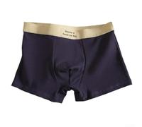 Accarugty Calzoncillos tipo bóxer de algodón a rayas transpirables para hombre, ropa interior suave, patrón clásico, ajuste cómodo, cintura L-3XL, varios colores (L azul)