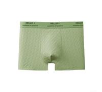 Accarugty Calzoncillos tipo bóxer de algodón jacquard para hombre, cintura media, transpirable, suave, patrón clásico, para uso diario cómodo (XL verde oscuro)