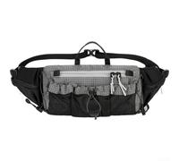 Accarugty Cangurera para hombre al aire libre, gran capacidad, soporte para botella de agua de senderismo, bolsa de cadera de ciclismo con bolsillos, cinturón ligero para correr, transpirable (gris)
