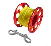 Accarugty Carrete de buceo, carrete de línea de buceo de 30 m, gancho doble de acero inoxidable, carrete de buceo de aluminio, carrete de dedo para buceo en cuevas, carrete guía submarino (rojo)