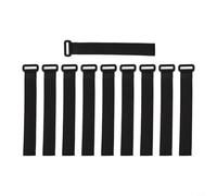 Accarugty Correas de red de portería de fútbol, bandas de fijación de poliéster con cierres reutilizables para redes de fútbol, mangueras de jardín, cables, paquete de 10 unidades negras (20 x 300 mm)