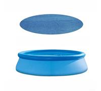 Accarugty Cubierta solar redonda azul para piscina, reduce la evaporación y calienta el agua, duradera, película de aislamiento térmico de 15 mil de grosor para piscinas sobre el suelo y en el suelo