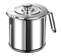 Accarugty Dispensador de aceite de acero inoxidable con tapa, olla de filtro de aceite de cocina con pantalla de malla fina, boquilla de pico de águila a prueba de fugas para almacenamiento y filtrado