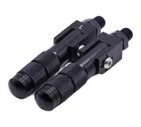 Accarugty Estriberas plegables de aleación de aluminio para motocicleta, ajuste estándar de 14 mm, para bicicletas eléctricas, motos de cross, ATV, UTV, karts, ligeras, rojo y negro, opciones de