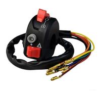 Accarugty Interruptor de manillar de motocicleta, tres funciones de apagado de motor dual para flash, se adapta a manillares de 22 mm, botón de control para la mayoría de bicicletas