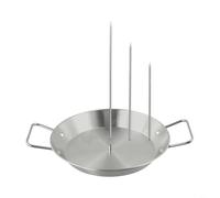 Accarugty Juego de brochetas verticales para barbacoa de acero inoxidable para parrillas giratorias Shawarma y Al Pastor con 3 picos y placa de parrilla, estante antiadherente para asar al aire libre