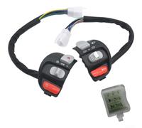 Accarugty Juego de interruptores de manillar de motocicleta con conector de 8 pines, carcasa de PC y núcleo de cobre puro para scooters, motos de cross, ATV, par izquierdo y derecho