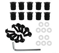 Accarugty Kit de pernos para parabrisas de motocicleta, tornillos de carenado Alusmallum CNC M5 x 15 mm con tuercas y arandelas, se adapta a reemplazo de parabrisas de bicicleta, acabado negro