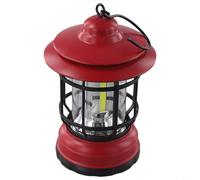 Accarugty Linterna LED vintage para camping, recargable, portátil, con atenuación continua, carcasa ABS resistente para senderismo, aventuras al aire libre, uso - rojo, negro, verde (A)