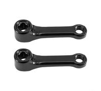 Accarugty Par de manivelas para bicicleta de ejercicio, distancia central de 89 mm, agujero cuadrado de hierro de 13 x 13 mm, rosca de pedal 9/16-20, piezas de repuesto negras para la mayoría de