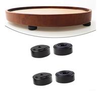 Accarugty Pies antideslizantes de aluminio para tabla de cortar con almohadillas de goma y tornillos, juego de 4 bloques de madera estables para carnicero, tablas de charcutería, bandejas de servir