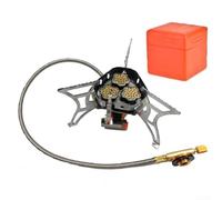 Accarugty Portátil 3 quemadores Camping estufa de gas 5800 W plegable Horno de mochilero con manguera larga, para senderismo al aire libre Picnic barbacoa cocina