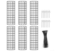 Accarugty Protectores de tronco de árbol de metal con estacas y lazos de cremallera, protectores de plantas expandibles para árboles jóvenes y arbustos, protección de animales y cortadoras de césped