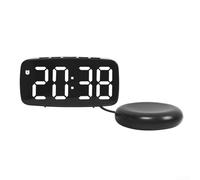 Accarugty Reloj despertador digital con pantalla LED, visualización de temperatura, fecha y hora, brillo ajustable, repetición y vibración, carga USB de viaje al lado de la noche (C)