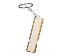 Accarugty Silbato de supervivencia de aleación de aluminio de tono alto 120 dB, silbato de seguridad de doble tubo, para camping, senderismo, rescate al aire libre, ligero, diseño sin cuentas