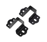 Accarugty Soportes de acero inoxidable negro en forma de U para viga de soporte central, clips de fijación metálicos resistentes para unir cabecero y estribo (32 mm)