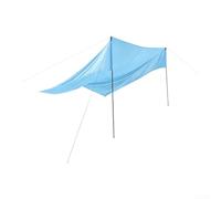 Accarugty Toldo para exteriores, 3 x 3 m, resistente al agua, tafetán de nailon, resistente a los rayos UV, toldo de playa para acampar y fiestas en el jardín, toldo cuadrado azul claro con accesorios