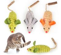 AccEncyc 3 juguetes para gatos, ratones, hierba gatera, juguetes interactivos para la dentición, juguetes de animales para gatitos de interior, juguete masticable para gatos, juguete para masticar,